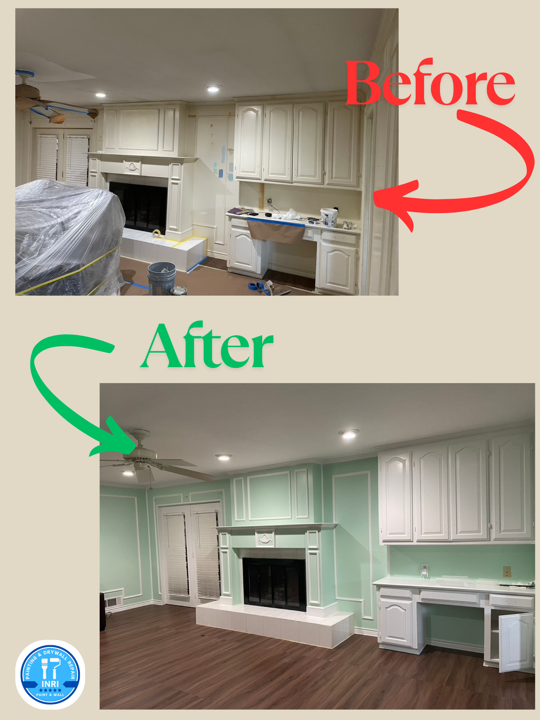 Cabinets painting project by INRI Paint & Wall