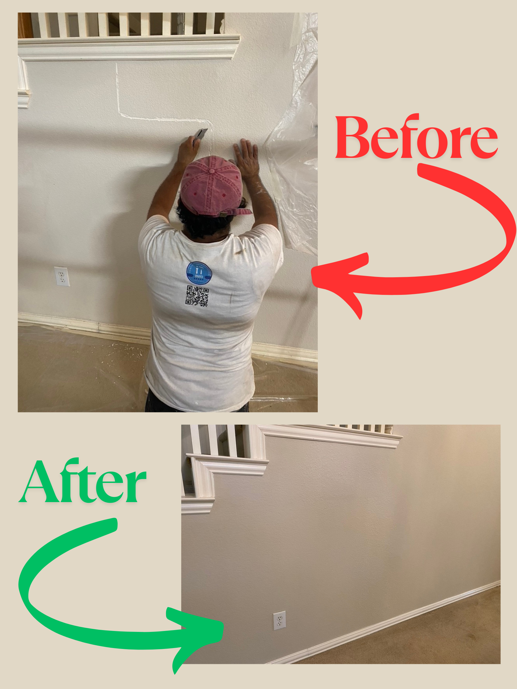 Drywall repair project by INRI Paint & Wall